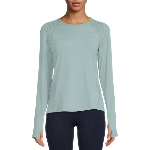 AVIA Women's Green Sage Long Sleeve Performance Tee Shirt-Dry Fit - Size M - Picture 1 of 7